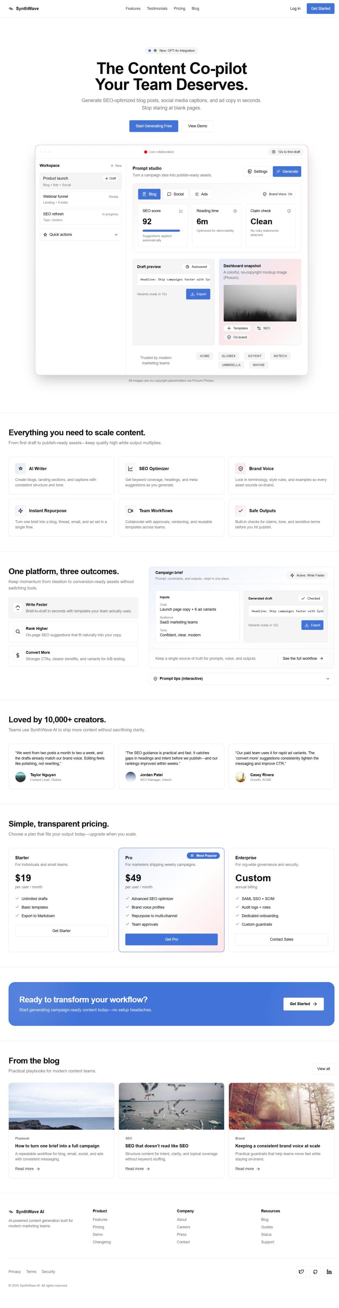AI-powered content platform template